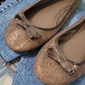 Lane Bryant size 11 ballerina flats. NWOT. glitter and bows.